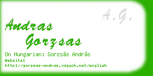 andras gorzsas business card